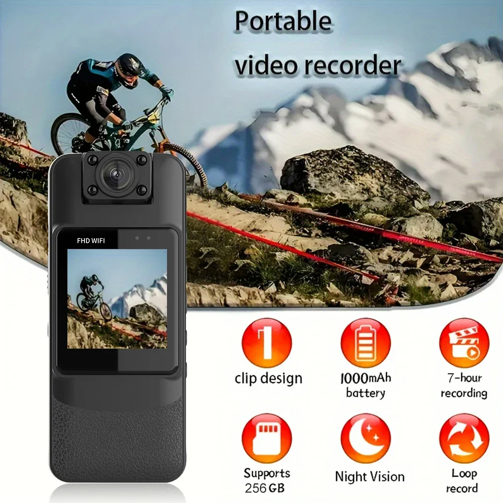 4K UHD WiFi Mini Camera Portable Digital Audio Video Recorder Police BodyCam Night Vision Sports DV Bicycle Small Camcorder
