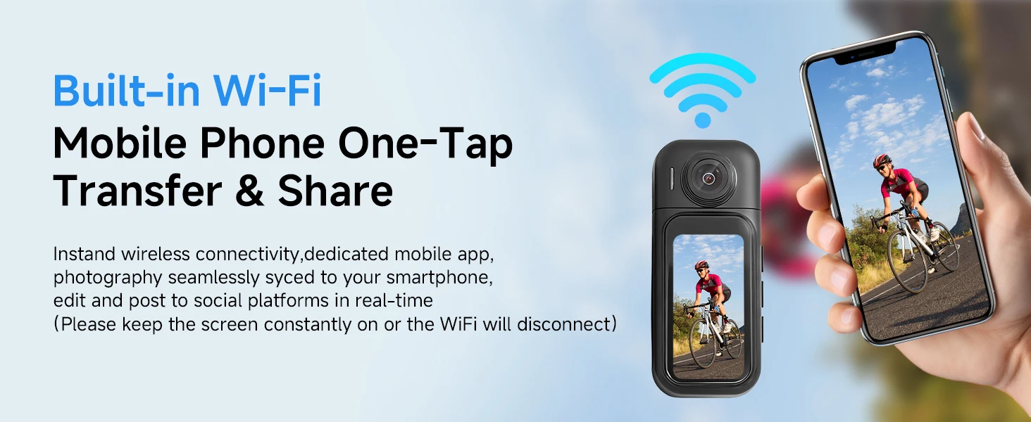 Mini WiFi Body Cam 1080P FHD Action Camera IPS Touch Screen Magnetic Charging Pod Helmet Vlogging Outdoor Motorcycle Activities