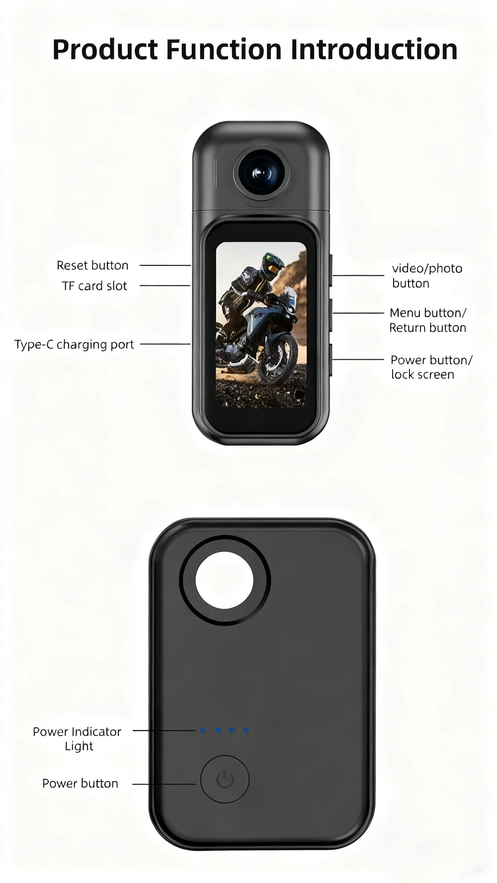 Mini WiFi Body Cam 1080P FHD Action Camera IPS Touch Screen Magnetic Charging Pod Helmet Vlogging Outdoor Motorcycle Activities