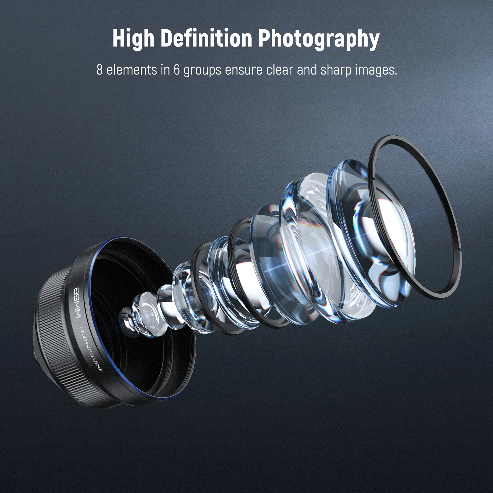 NEEWER HD 85MM Telephoto Phone Lens for 17mm Backplate 2.5X Magnification For iPhone Samsung Phone Cage Case