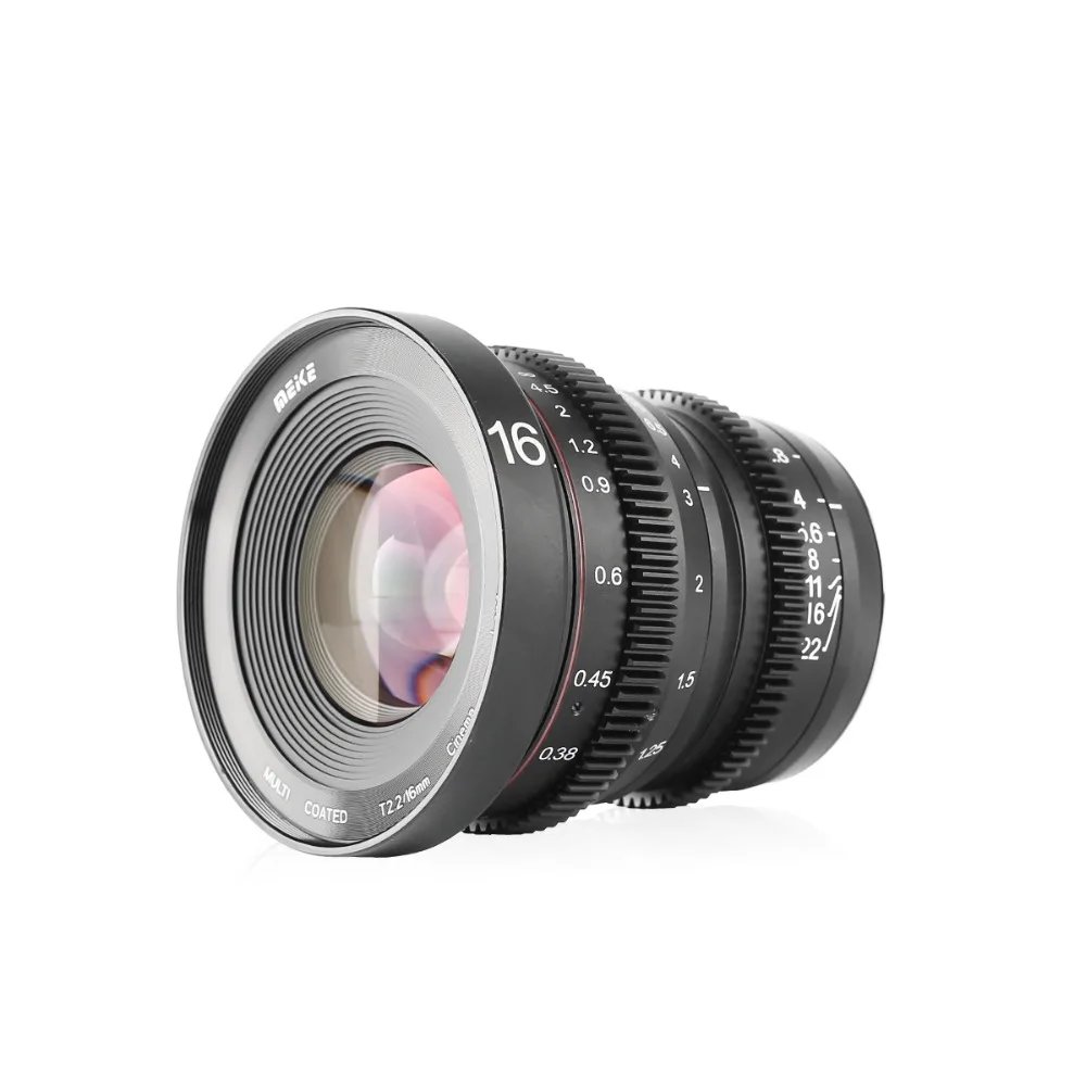 Meike 16mm T2.2 Manual Focus Aspherical Portrait  Cine Lens for Micro Four Thirds (MFT, M4/3) Mount Olympus Panasonic Cameras