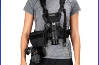 FOMITO Dual Camera Harness Multi Carrying Chest Vest System with Side Holster for Canon Nikon Sony Olympus DSLR Camera