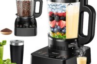 PRASKY 2400W Heating Blender 25000 RPM Heavy Duty Auto Clean Professional Blender For Smoothies Soups 55oz Glass Jar&A To-Go Cup