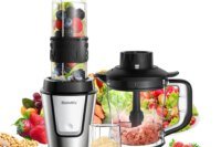 BioloMix 3-in-1 Multifunctional Food Processor 700W Portable Juicer Blender Personal Smoothie Mixer Food Chopper and Dry Grinder