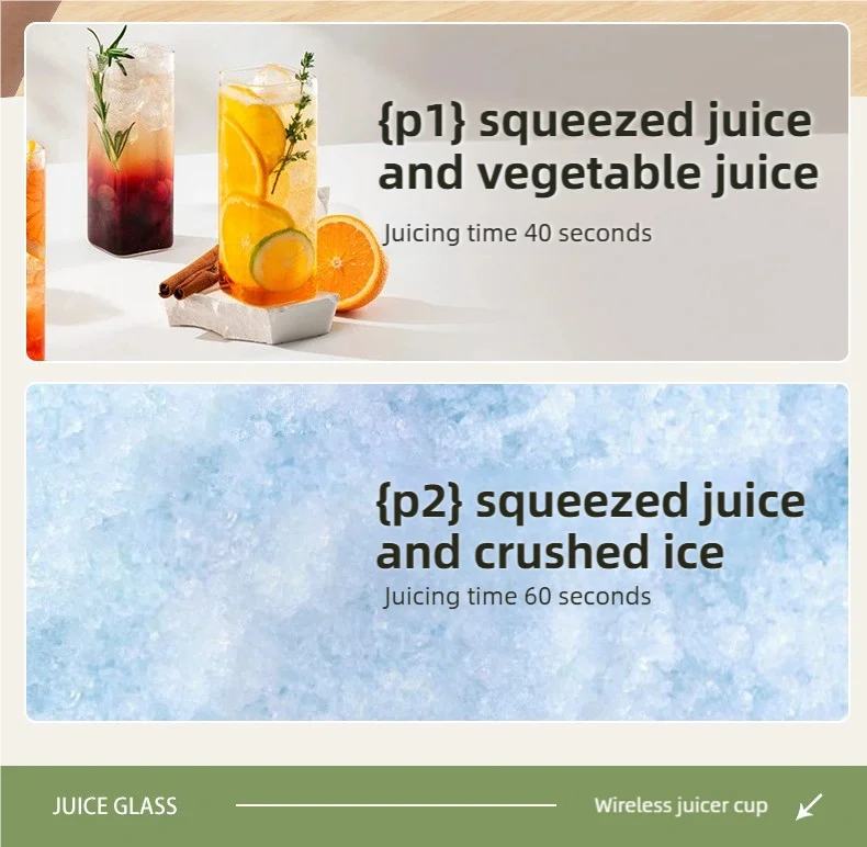 TINSOL New Home Juicer 10 Blades 3000mAh Multifunctional Blender Knob Juicer Ice Crusher  High Juicing Rate Kitchen Tools