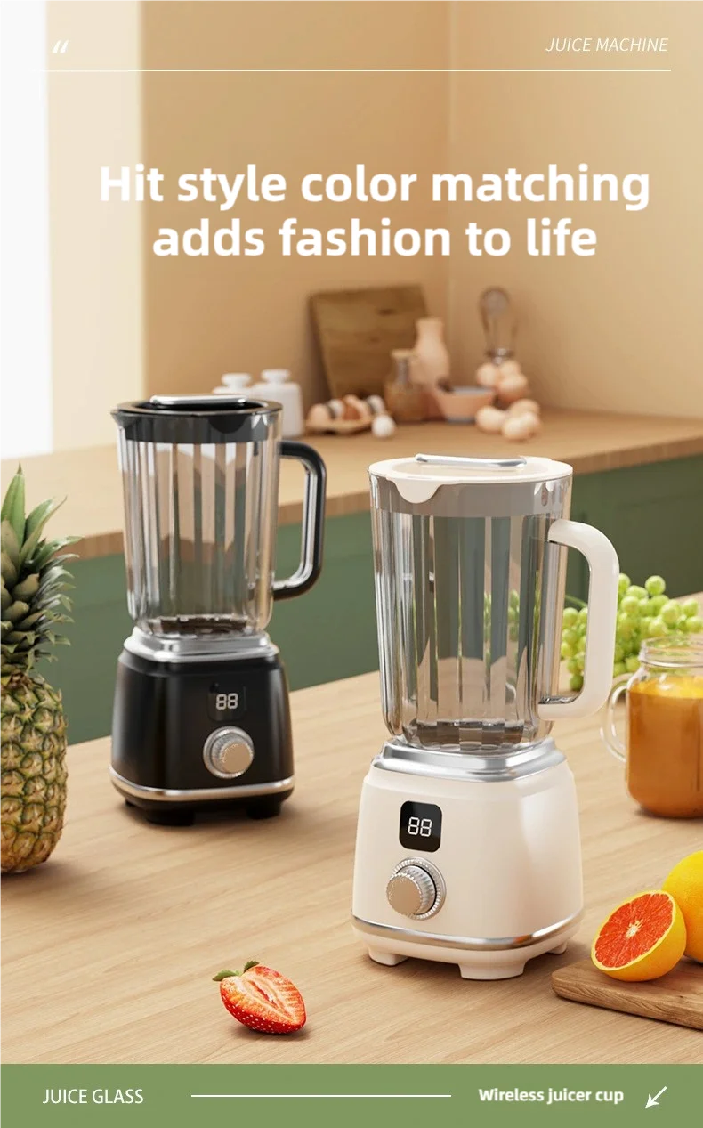 TINSOL New Home Juicer 10 Blades 3000mAh Multifunctional Blender Knob Juicer Ice Crusher  High Juicing Rate Kitchen Tools