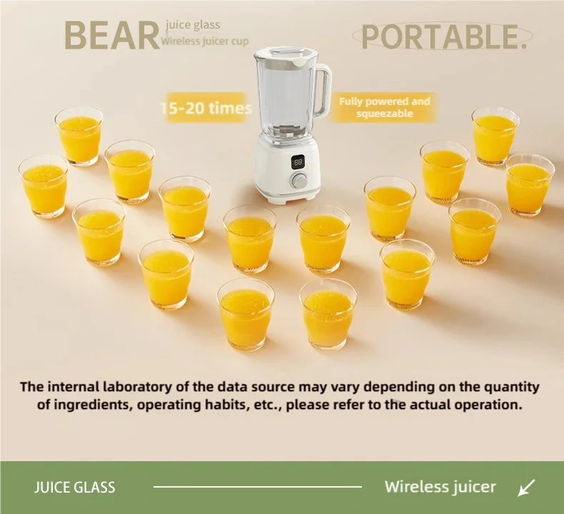 TINSOL New Home Juicer 10 Blades 3000mAh Multifunctional Blender Knob Juicer Ice Crusher  High Juicing Rate Kitchen Tools