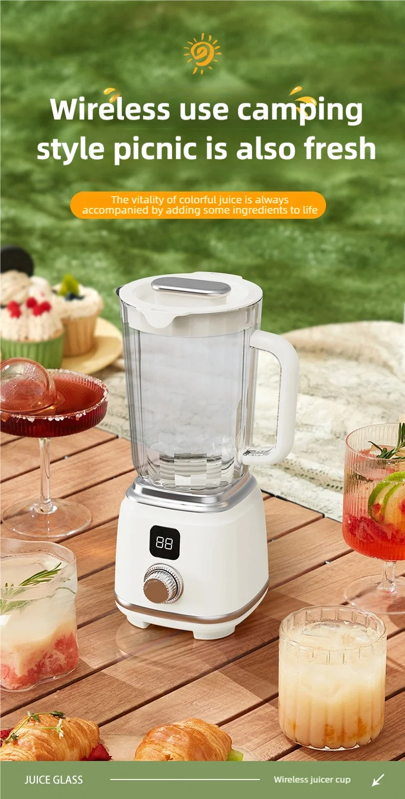 TINSOL New Home Juicer 10 Blades 3000mAh Multifunctional Blender Knob Juicer Ice Crusher  High Juicing Rate Kitchen Tools