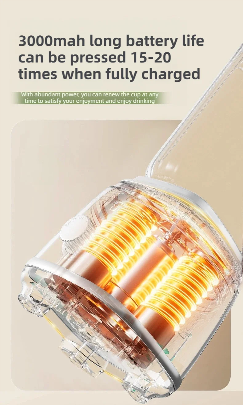 TINSOL New Home Juicer 10 Blades 3000mAh Multifunctional Blender Knob Juicer Ice Crusher  High Juicing Rate Kitchen Tools