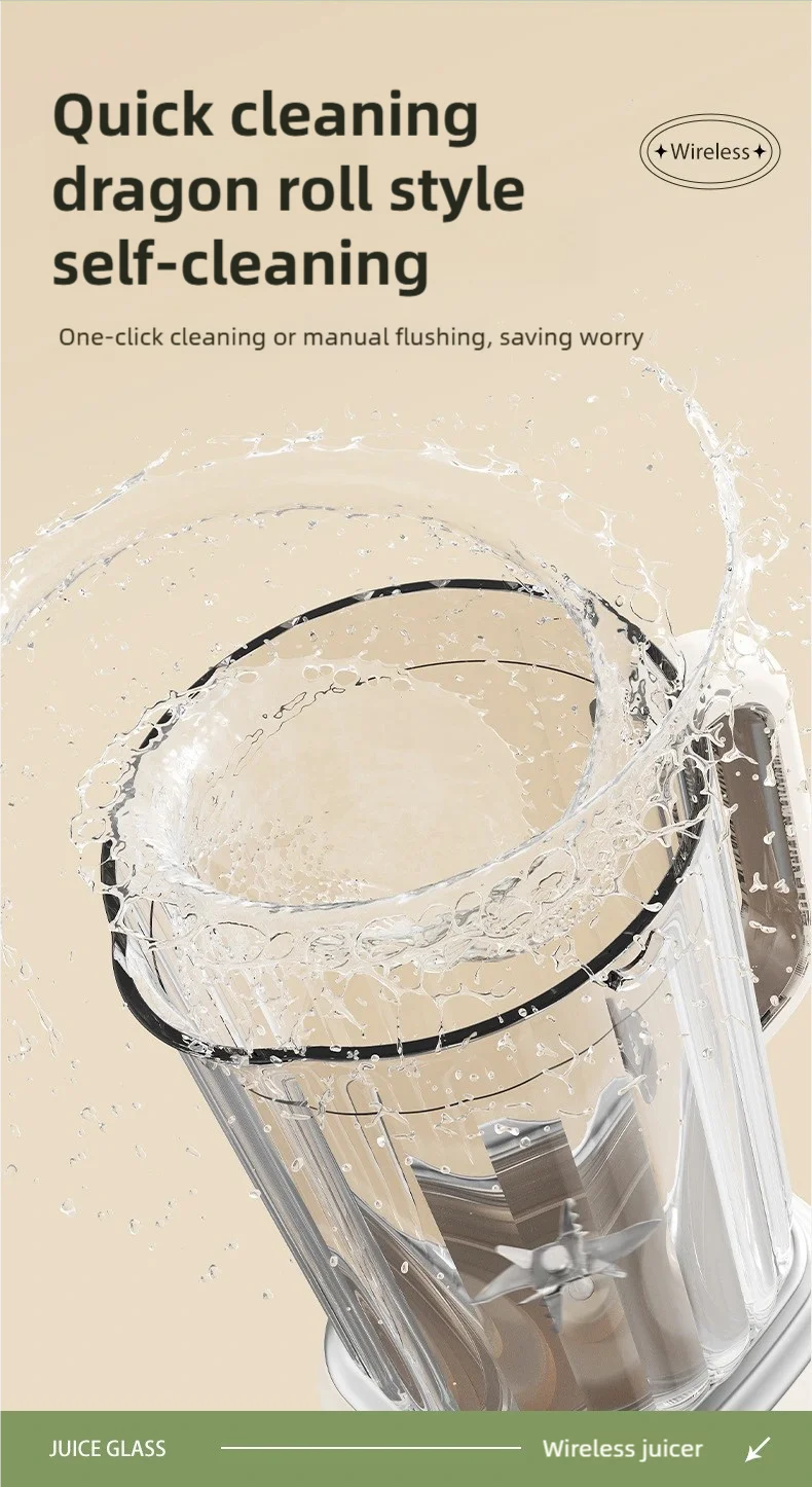 TINSOL New Home Juicer 10 Blades 3000mAh Multifunctional Blender Knob Juicer Ice Crusher  High Juicing Rate Kitchen Tools