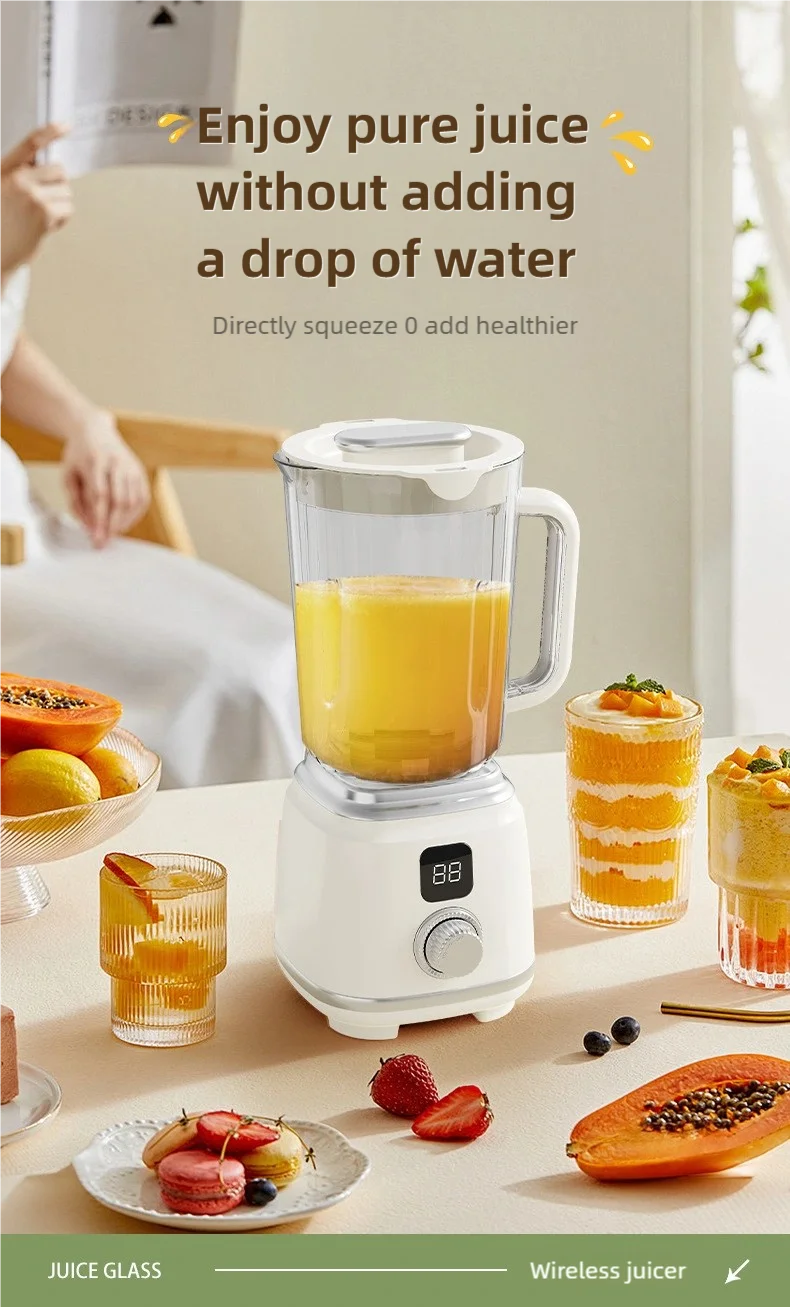 TINSOL New Home Juicer 10 Blades 3000mAh Multifunctional Blender Knob Juicer Ice Crusher  High Juicing Rate Kitchen Tools