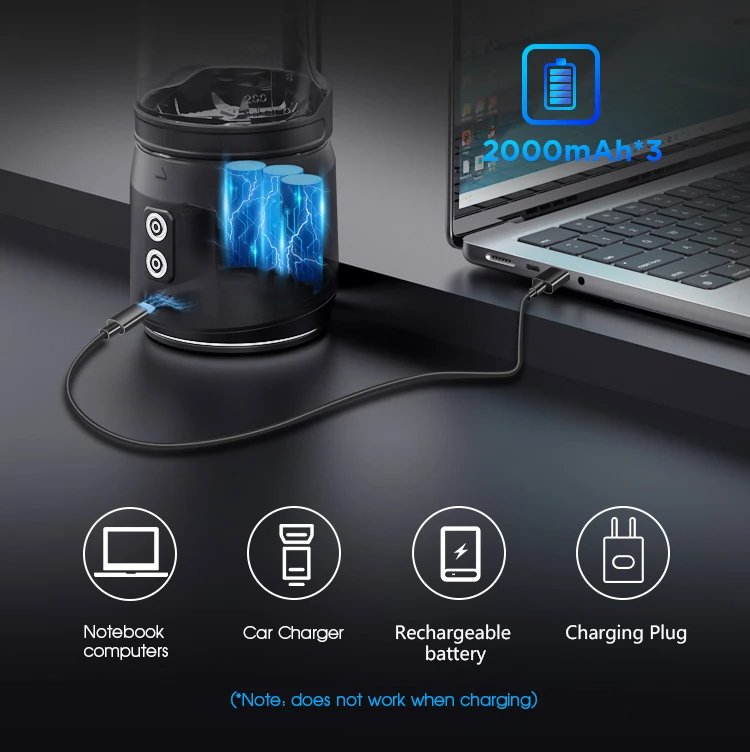Portable Electric Juicer 700ML USB Rechargeable Fruit Milkshake Smoothie Mini Blender for kitchen travel Outdoor Camping Picnic.