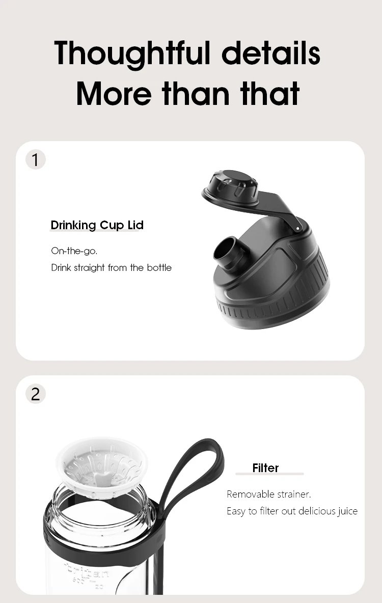 Portable Electric Juicer 700ML USB Rechargeable Fruit Milkshake Smoothie Mini Blender for kitchen travel Outdoor Camping Picnic.