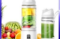 Portable Electric Juicer 700ML USB Rechargeable Fruit Milkshake Smoothie Mini Blender for kitchen travel Outdoor Camping Picnic.