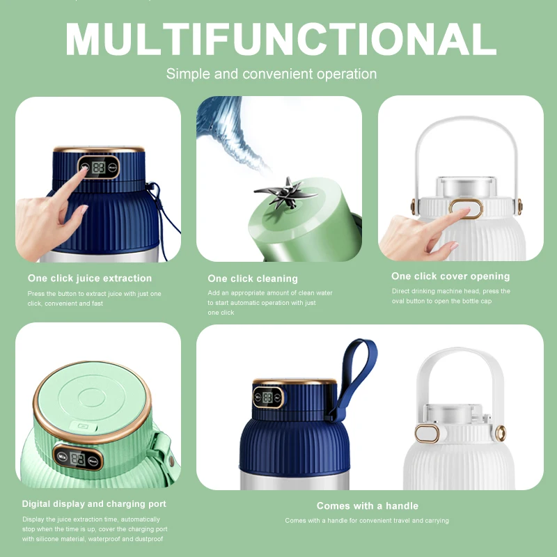 1000ML Portable Juicer Blender Fruit Juicer USB Charging Lemon Orange Fruit Juicing Cup Smoothie Blender Machine Kitchen Tools 1000ML Portable Juicer Blender Fruit Juicer USB Charging Lemon Orange Fruit Juicing Cup Smoothie Blender Machine Kitchen Tools