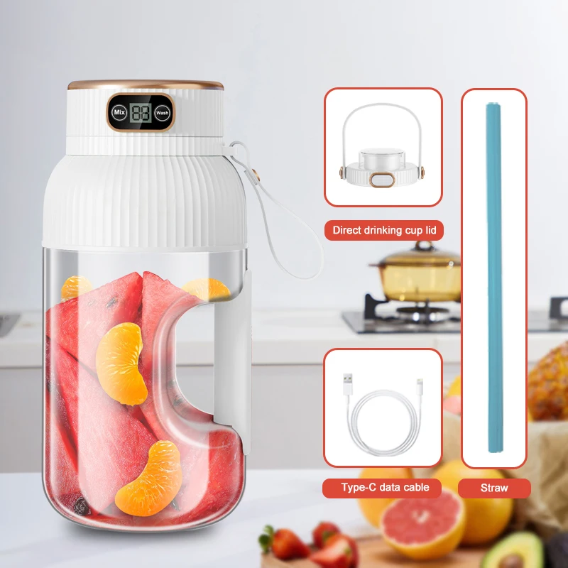 1000ML Portable Juicer Blender Fruit Juicer USB Charging Lemon Orange Fruit Juicing Cup Smoothie Blender Machine Kitchen Tools 1000ML Portable Juicer Blender Fruit Juicer USB Charging Lemon Orange Fruit Juicing Cup Smoothie Blender Machine Kitchen Tools