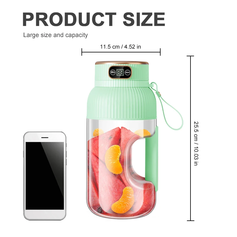 1000ML Portable Juicer Blender Fruit Juicer USB Charging Lemon Orange Fruit Juicing Cup Smoothie Blender Machine Kitchen Tools 1000ML Portable Juicer Blender Fruit Juicer USB Charging Lemon Orange Fruit Juicing Cup Smoothie Blender Machine Kitchen Tools