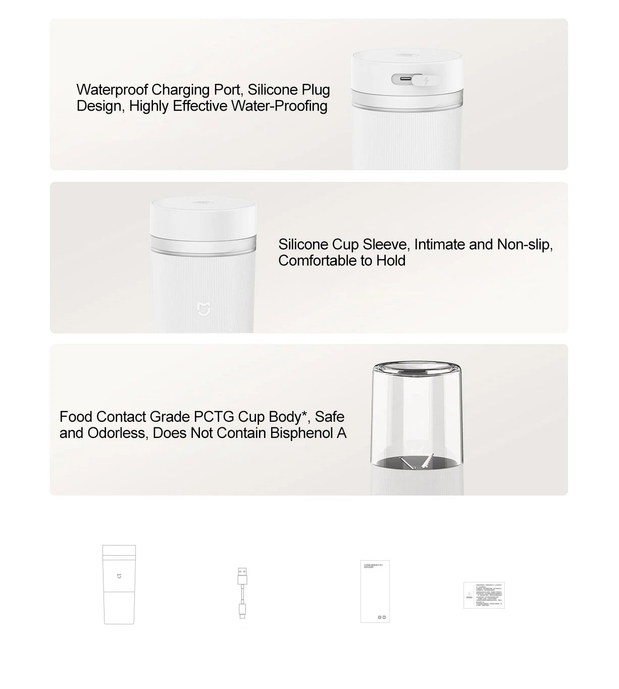 MIJIA Portable Juicer Cup 2 Electric Fruit Blender Machine Orange Juicer Kitchen Food Processor Make Juice Extractor Home