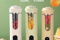 New 530ml Portable Juicer Wireless USB Charging Crushed Ice Electric Juicing 12 Blade 4 Gears 7.4V Mini Fresh Juice Blender