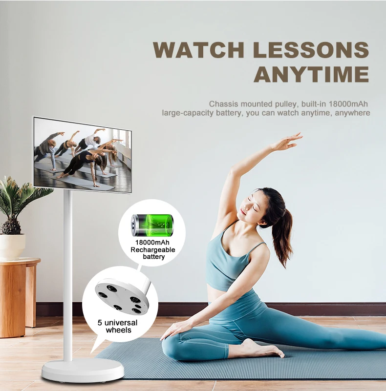 popular shenzhen 21.5 Inch Battery-power Android Lg Stand By Me Tv In-cell Touch Screen Gym Gaming Live Room Smart Tv