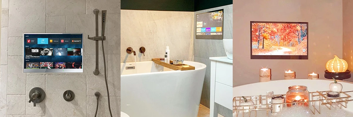 Souria 22 inches Touchscreen Android Smart Mirror LED Television for Bathroom SPA FHD DTV Tuner DVB ATSC Kitchen