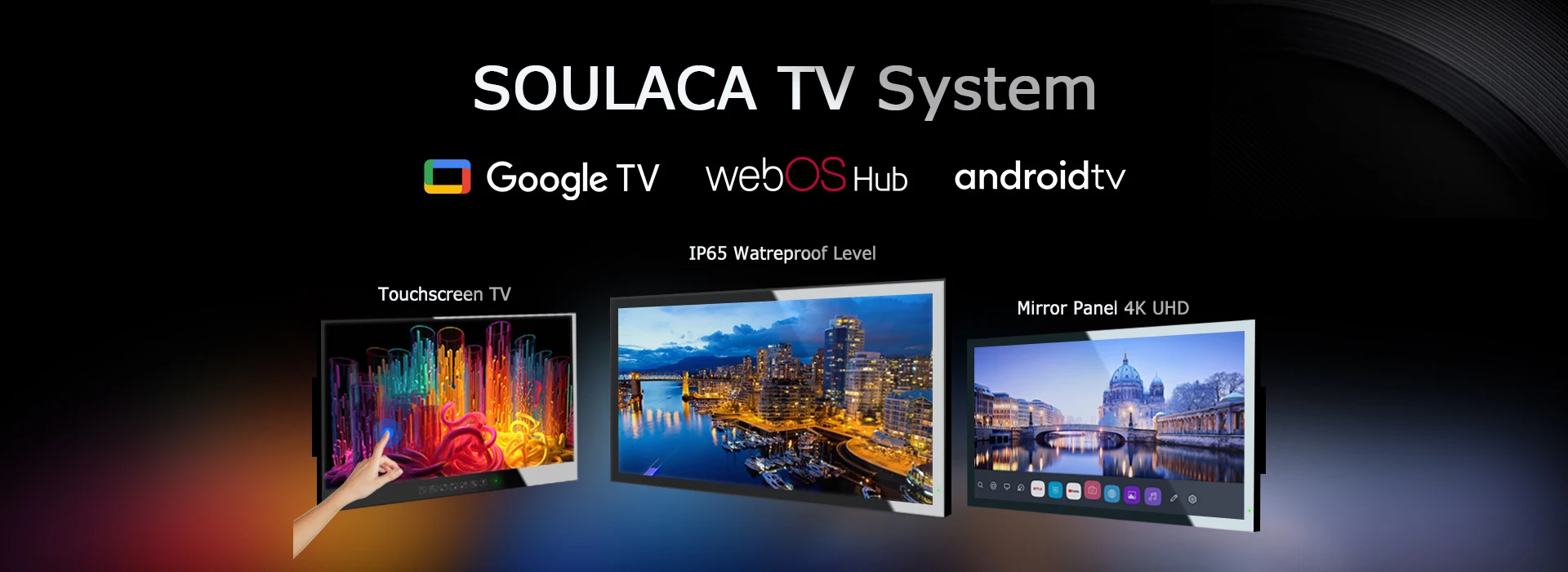 Soulaca 27inches Smart Mirror TV Waterproof 1080P HD Touchscreen Built-in WiFi Bluetooth Android 11.0 New Model 2024 Magic LED