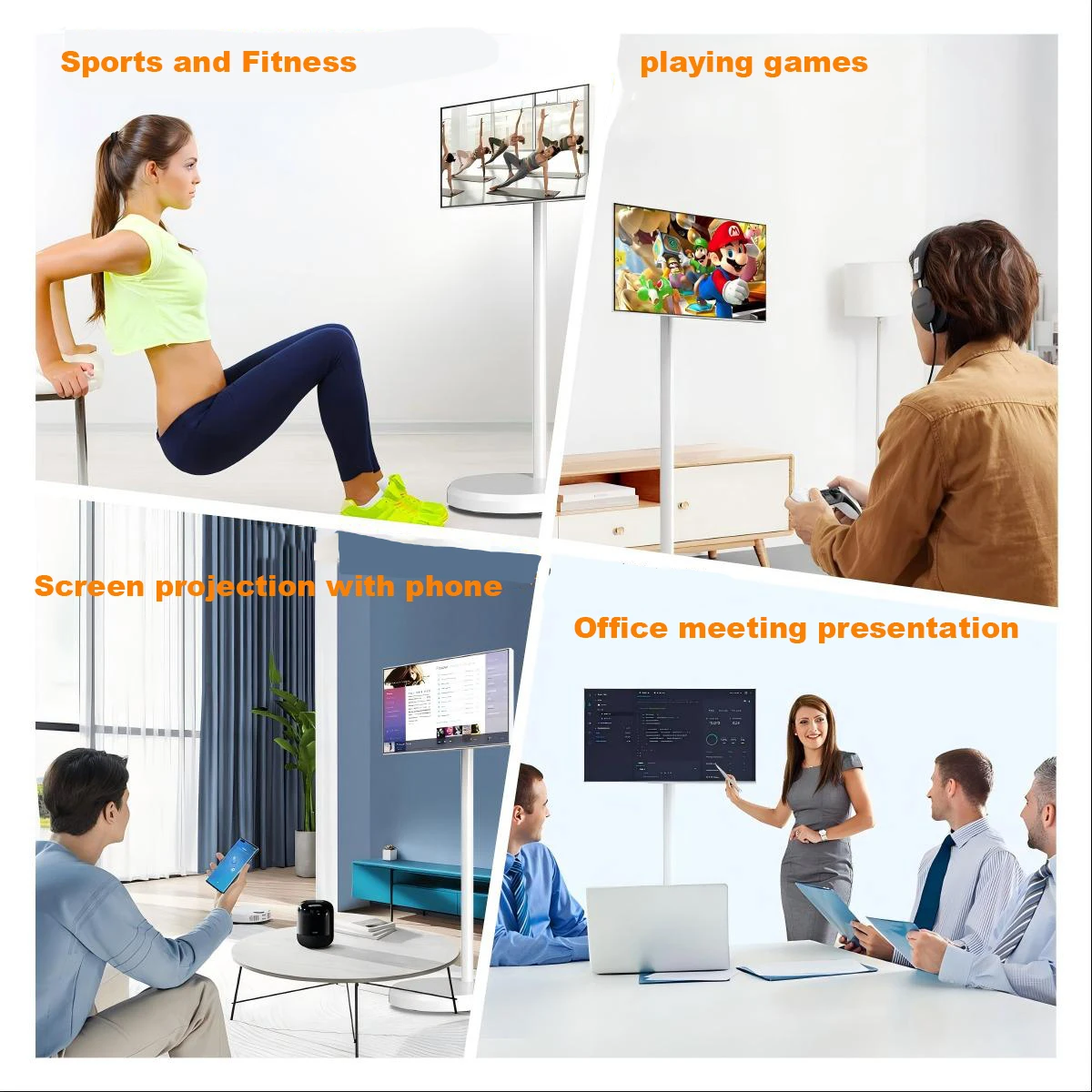 21.5 Inch 4K Smart TV with Stand And Battery Android 13 Incell Touchscreen 4GB+64GB/6GB+128GB Outdoor Live TV