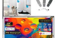 Soulaca 43 inches webOS Mirror Smart 4K TV WiFi for Bathroom Waterproof LED Television Built-in Alexa Bluetooth Hotel