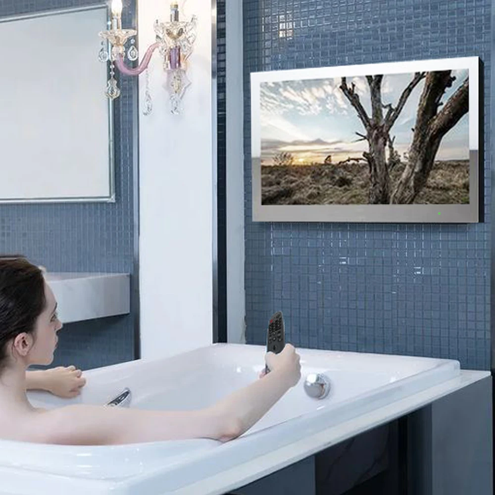 Soulaca 43 inches webOS Mirror Smart 4K TV WiFi for Bathroom Waterproof LED Television Built-in Alexa Bluetooth Hotel