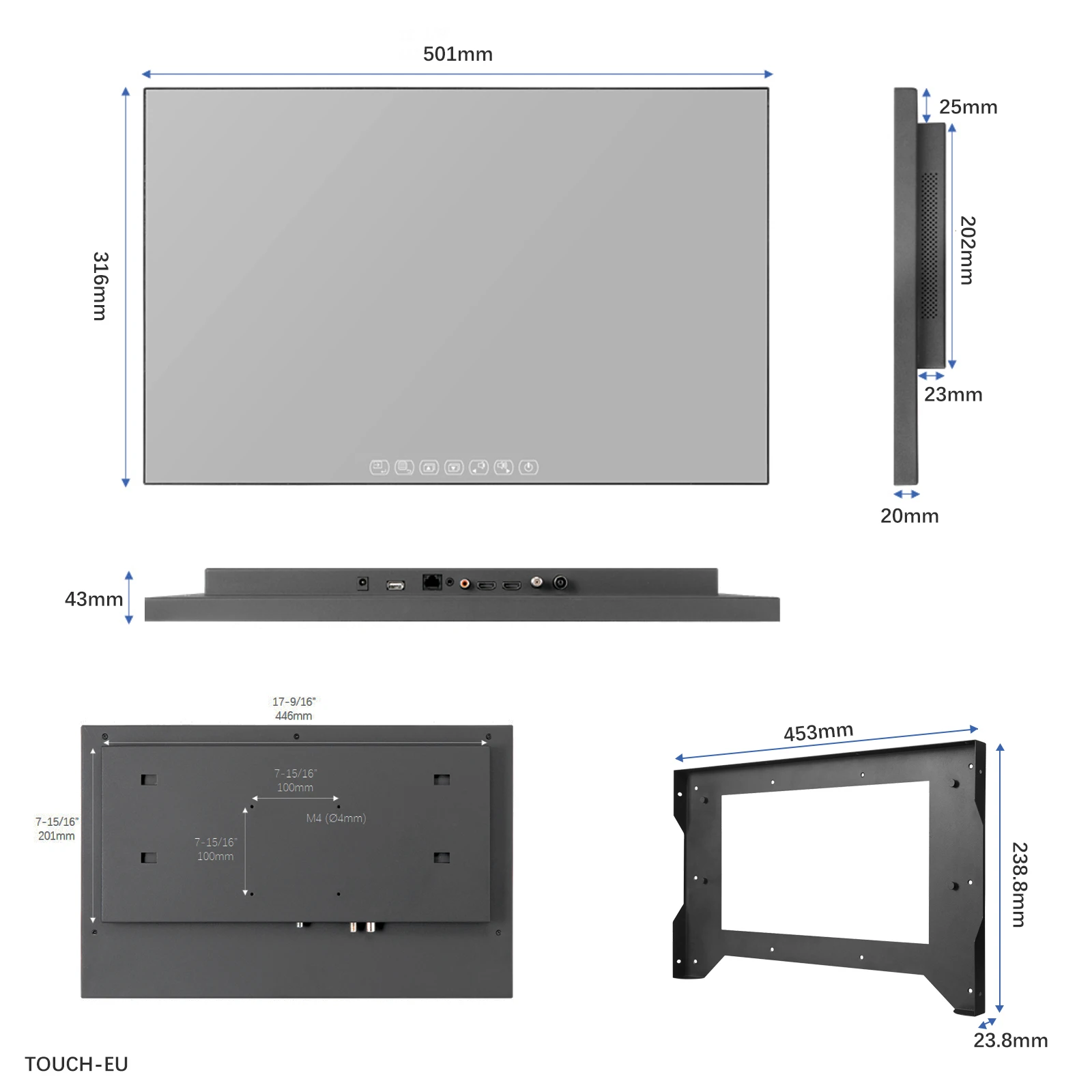 Soulaca Smart 22inches Touchscreen Bathroom Magic Mirror TV Android11.0 for SPA Waterproof Television WiFi Bluetooth US EU