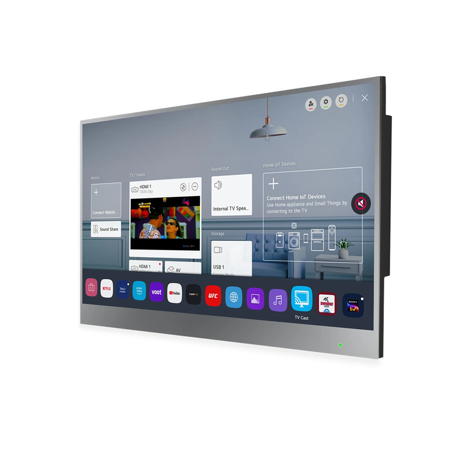 Souria 27 inches Smart Bathroom Mirror TV with Frame Waterproof Smart webOS Gallery Fireplace LED Television Hotel DTV Tuner