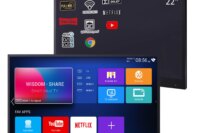 Souria 22.1 inches Smart Black Color Waterproof Bathroom LED TV for Luxury Hotel SPA Kitchen TV Bluetooth Android New