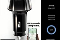 Car Charge GPS Locator Tracker 30W USB Phone Charger Fast Charging Type C QC3.0 Works with iOS Find My APP,Google,Android