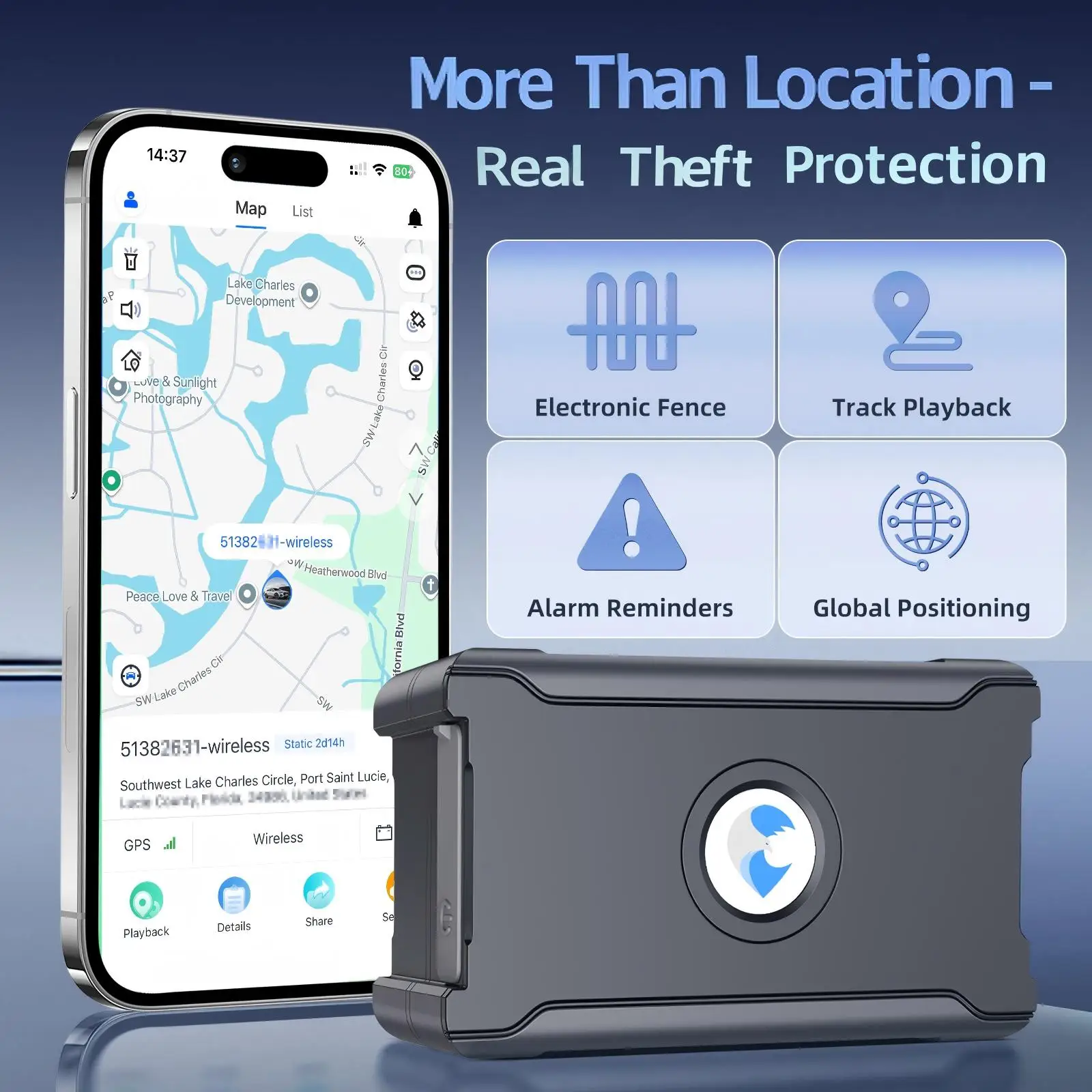 Wireless GPS Tracker for Car Anti-Theft | Global Real-Time Vehicle Locator with IoT SIM | Vibration & Geo-Fence Alarm | 15+ Days