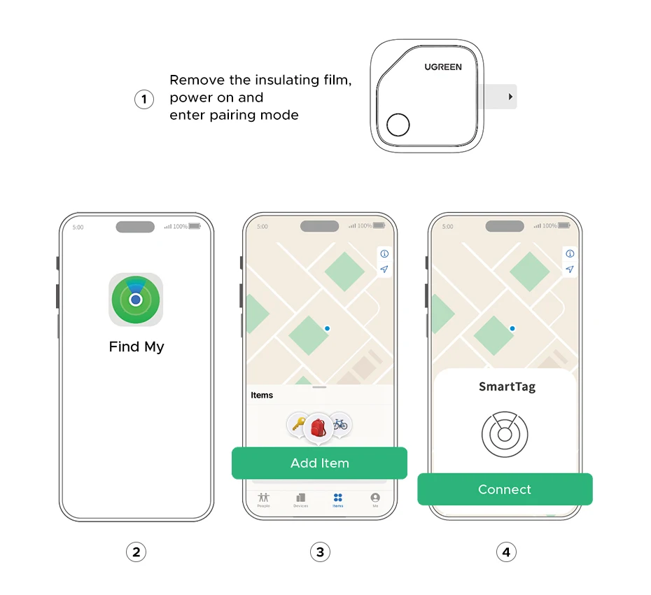 UGREEN Smart Bluetooth Tracker, Keys Finder Item Locator SmartTag