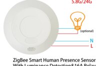 ZigBee/WiFi MmWave Radar Human Body Presence Motion Sensor For Light Switch Luminosity Detection 110/220V Tuya Smart Life Home