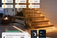 Intelligent Motion Sensor Stair Light Kit, Smart Bluetooth APP Remote Control, Dynamic & Constant Lighting for Indoor Staircase