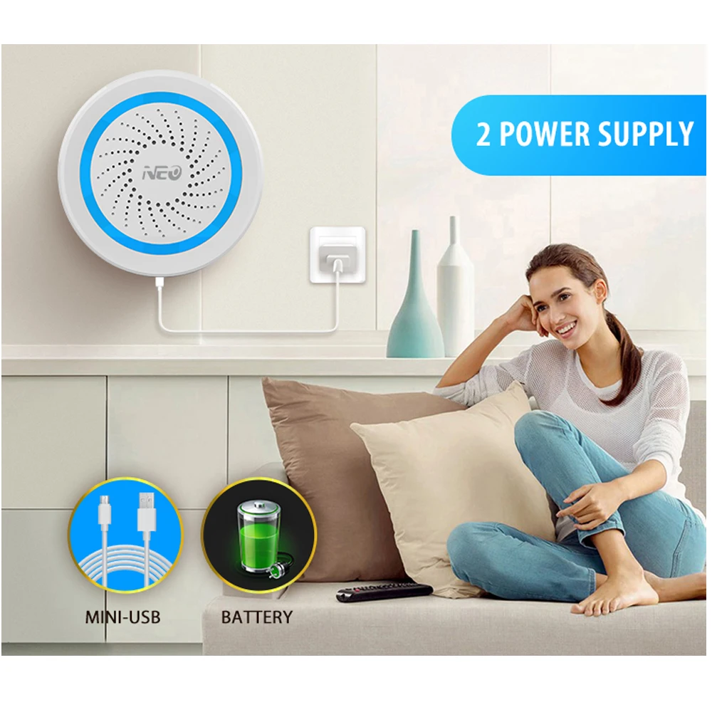 Z-wave Plus Wireless Home Automation Battery-Powered Also Can Be Charged With USB Siren Alarm Sensor Z-wave Plus Wireless Home Automation Battery-Powered Also Can Be Charged With USB Siren Alarm Sensor