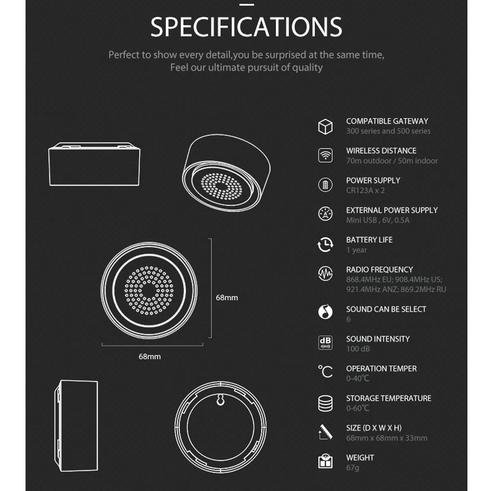 Z-wave Plus Wireless Home Automation Battery-Powered Also Can Be Charged With USB Siren Alarm Sensor Z-wave Plus Wireless Home Automation Battery-Powered Also Can Be Charged With USB Siren Alarm Sensor