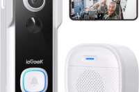 ieGeek Video Doorbell Wireless with Chime 2K HD Doorbell Camera, Smart Home Security Door Bell Voice Message and Changer