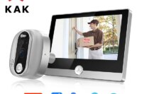 KAK Wifi Smart Door Bell Camera 4.3" Video Door Peephole Door Viewer 170 Degree Motion Detection Tuya APP Alexa Google Assistant