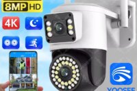 4K 8MP WiFi Surveillance Camera 10X Digital Zoom PTZ IP Camera ONVIF Dual Lens Human Detect Night vision Outdoor Security Yoosee