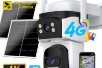 4G Solar Dual-Lens Security Camera 4K 8MP Wireless PTZ Outdoor IP Cam with Remote Video Surveillance Smart Protection Monitoring