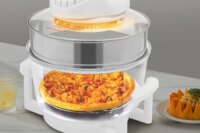 110V 17.96Qt Visual Air Fryer 1200-1400W 360° Hot Air Circulation Oil-Free Cooker with Grill Rack for Home Kitchen