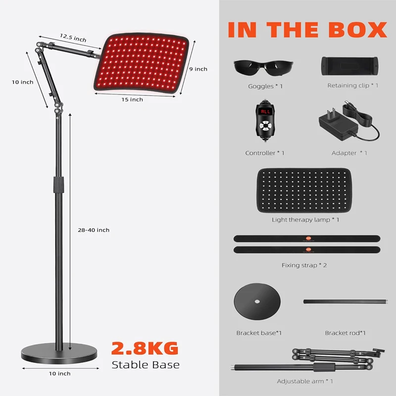 660nm 850nm Red Light Therapy Device with Stand Wrap Infrared Lamp for Body Face Pain Relief Skin Care Recovery Home Beauty 660nm 850nm Red Light Therapy Device with Stand Wrap Infrared Lamp for Body Face Pain Relief Skin Care Recovery Home Beauty