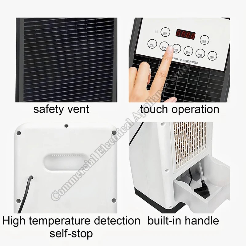 Water-Cooled Air Conditioner Fan Vertical Portable Electric Fan Household Mobile Cooling And Heating Dual‑use Heating Fan
