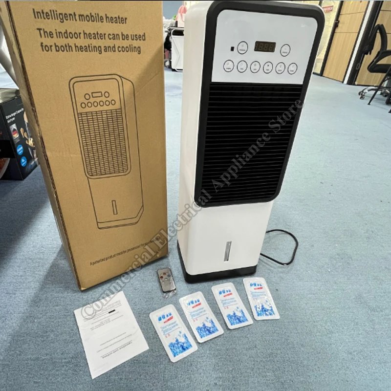 Water-Cooled Air Conditioner Fan Vertical Portable Electric Fan Household Mobile Cooling And Heating Dual‑use Heating Fan