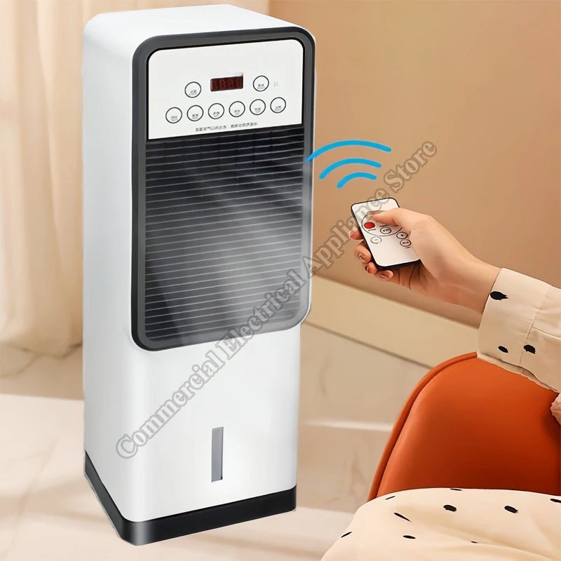 Water-Cooled Air Conditioner Fan Vertical Portable Electric Fan Household Mobile Cooling And Heating Dual‑use Heating Fan