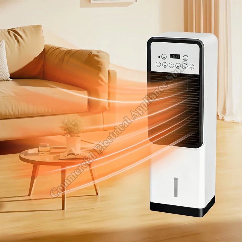 Water-Cooled Air Conditioner Fan Vertical Portable Electric Fan Household Mobile Cooling And Heating Dual‑use Heating Fan