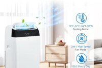 14000 BTU Portable Air Conditioners, 3-In-1 Free Standing Cooling AC Unit With Fan, Dehumidifier, Remote Control, Sleep Mode